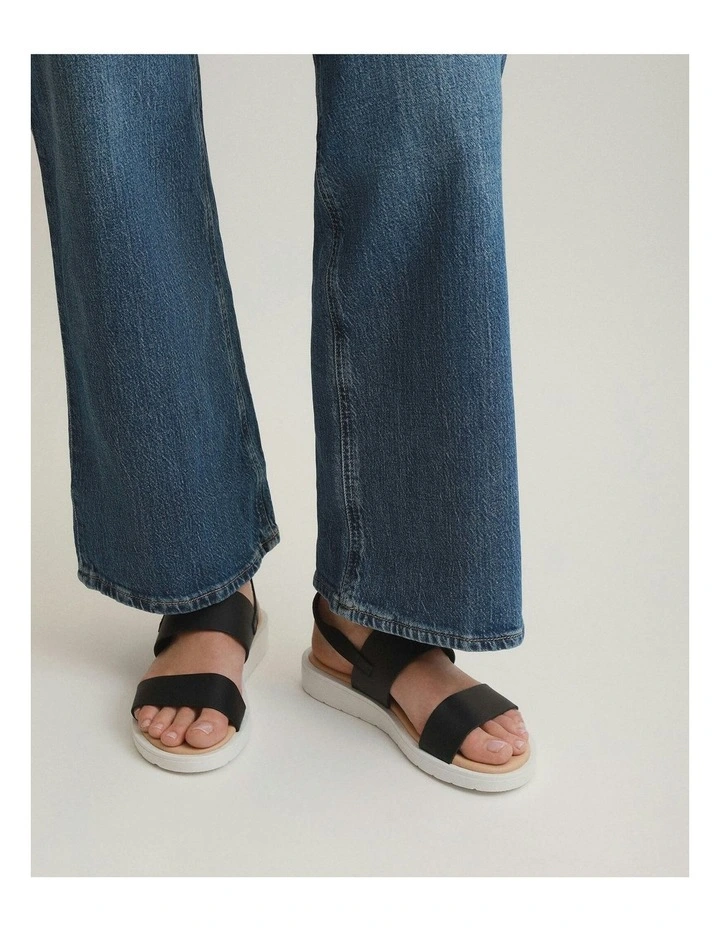 Rosalie Flat Sandals in Black image 7