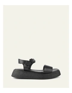 Zuri Flat Sandals in Black