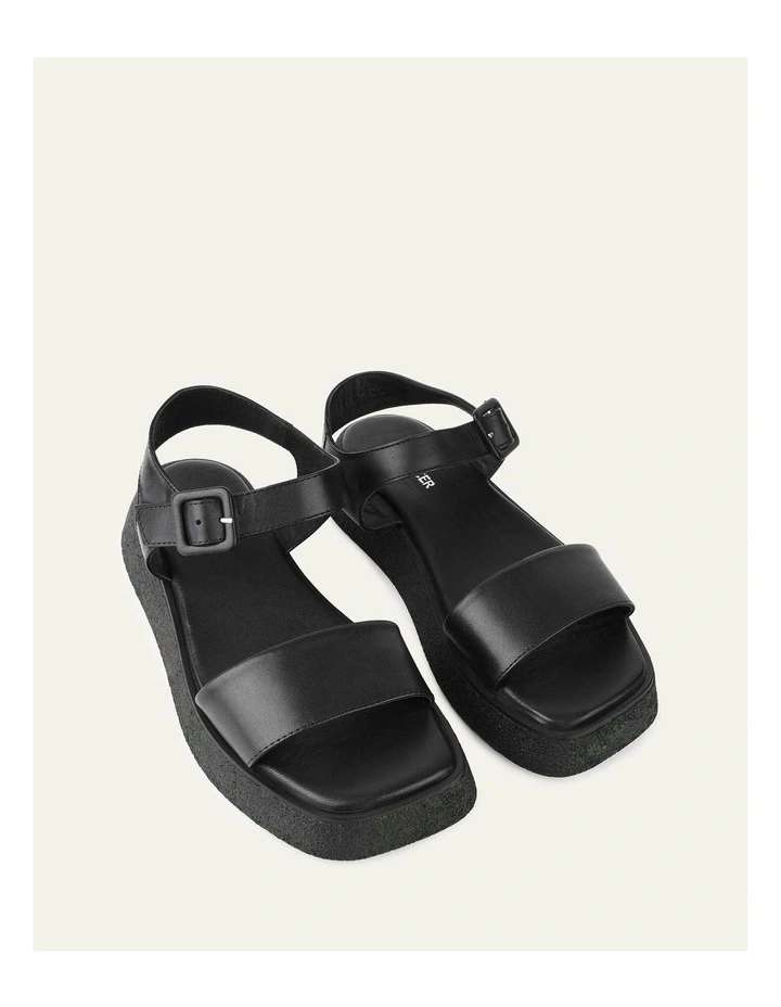Zuri Flat Sandals in Black image 2