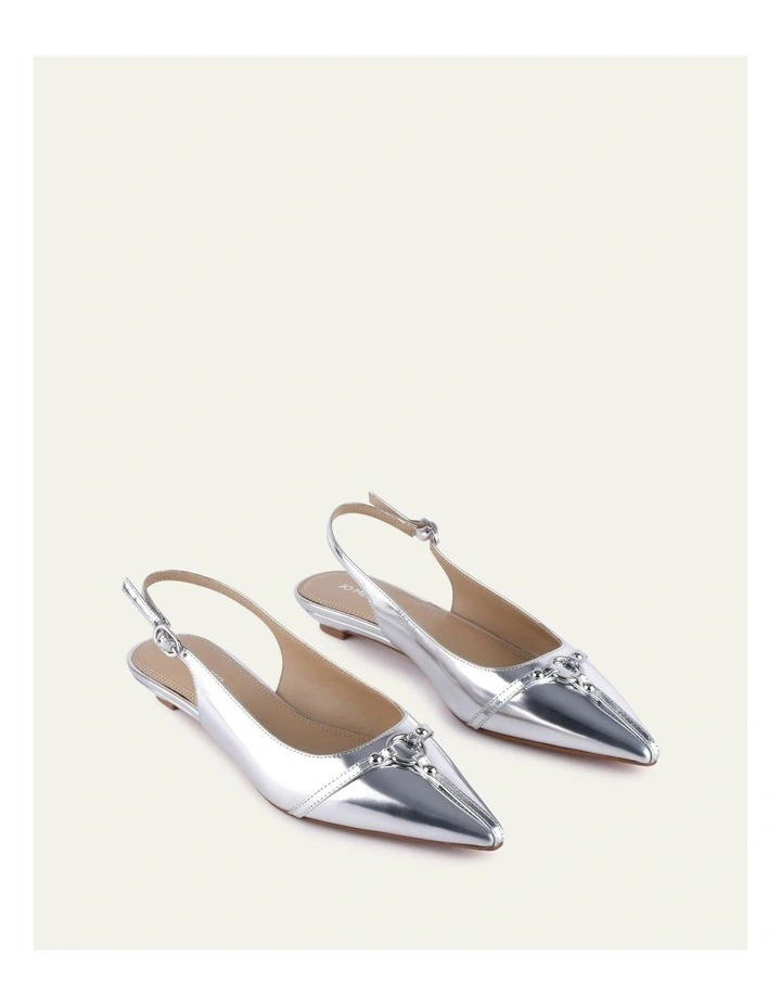 Victoria Dress Flats in Silver image 4