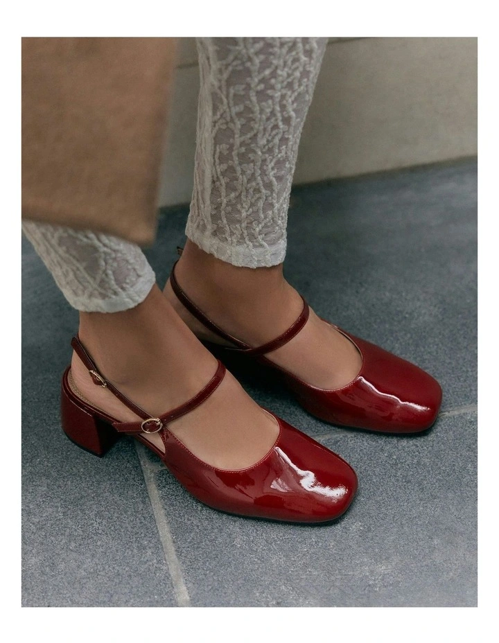 Jenna Low Heels in Ruby Red Patent image 2