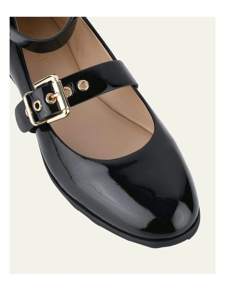Hera Casual Flats in Black Crinkle Patent image 4