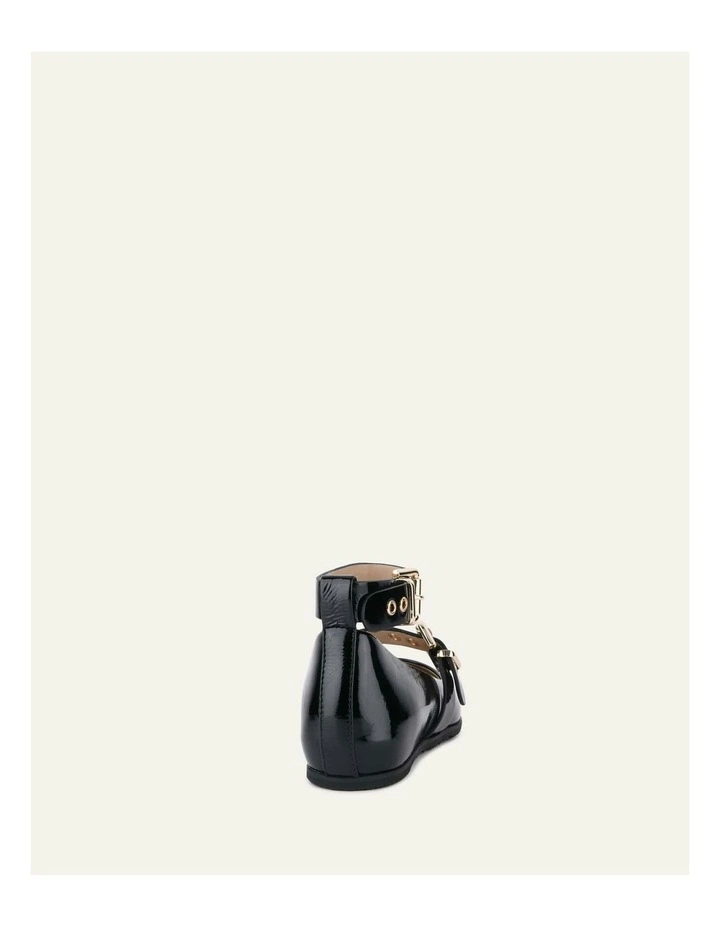 Hera Casual Flats in Black Crinkle Patent image 5