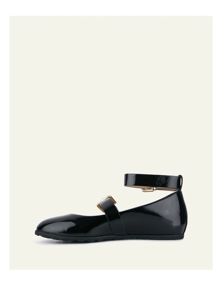 Hera Casual Flats in Black Crinkle Patent image 6