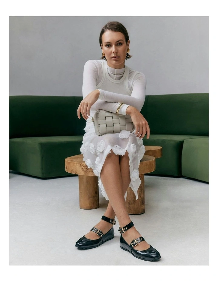 Hera Casual Flats in Black Crinkle Patent image 7