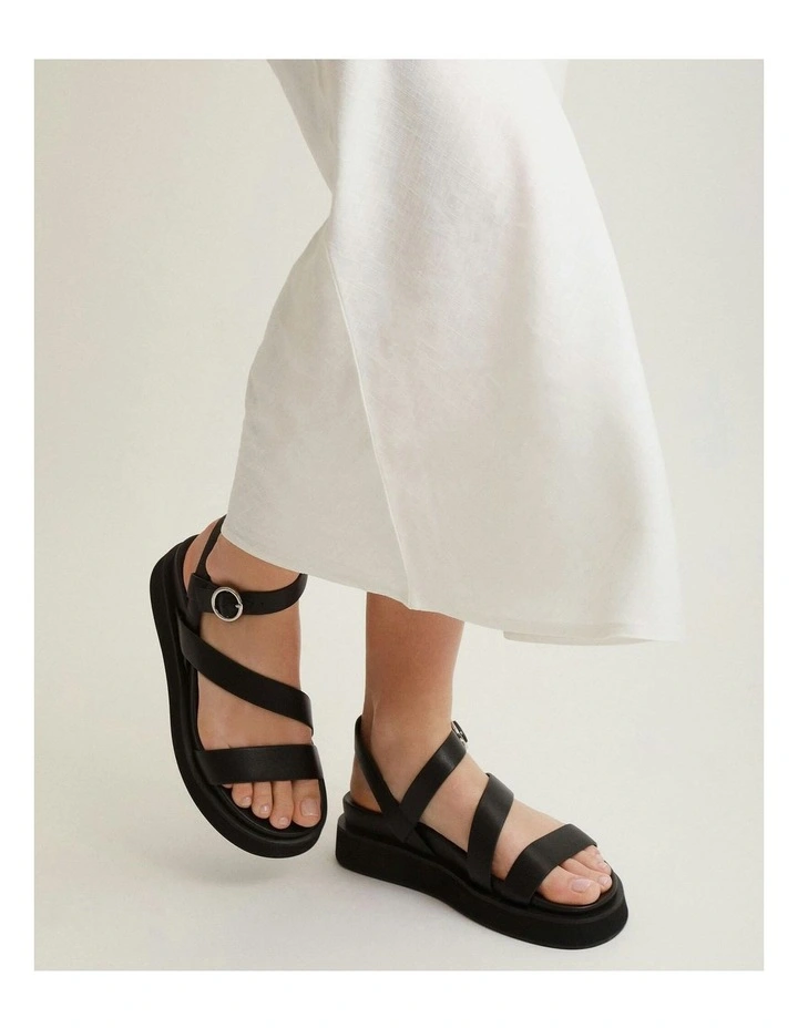 Marais Flat Sandals in Black Leather image 2
