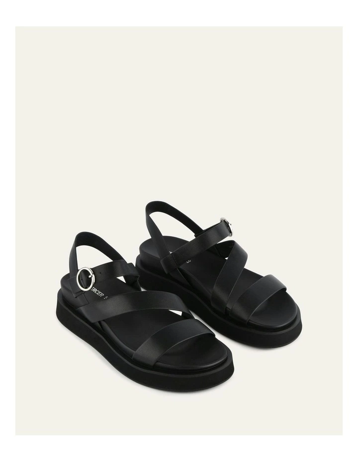 Marais Flat Sandals in Black Leather image 3