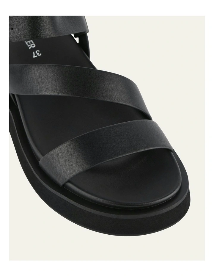 Marais Flat Sandals in Black Leather image 4