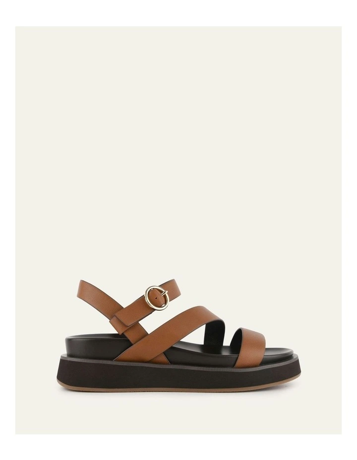 Marais Flat Sandals in Dark Tan Leather image 1