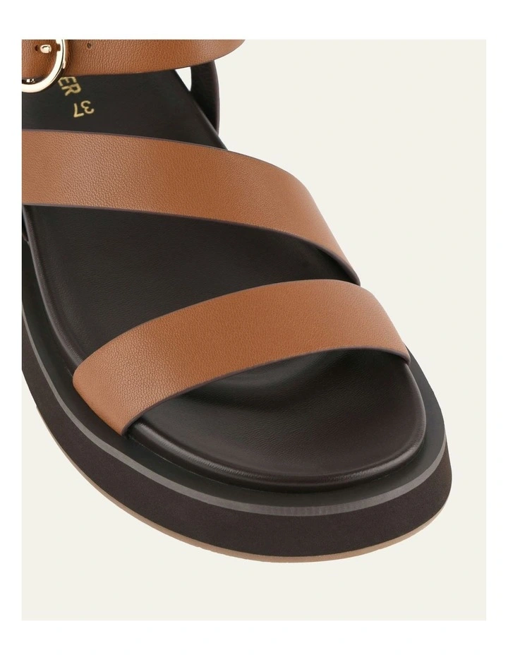 Marais Flat Sandals in Dark Tan Leather image 5