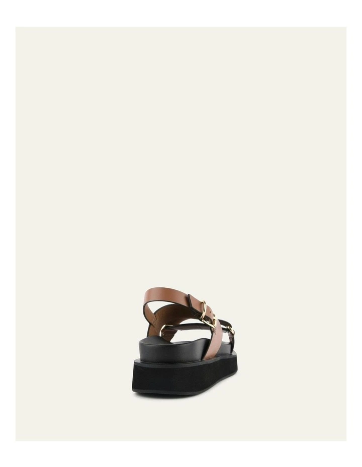 Marley Flat Sandals in Dark Tan Leather image 5