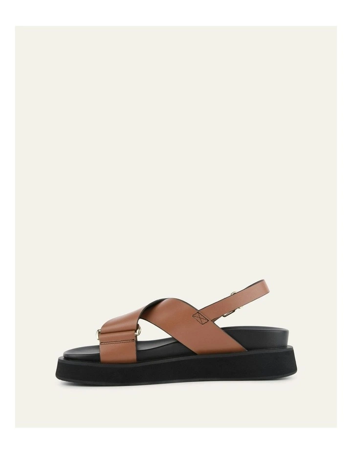 Marley Flat Sandals in Dark Tan Leather image 6