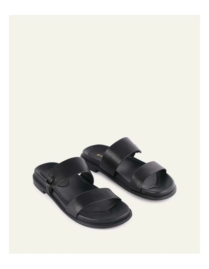 Hayes Flat Sandals in Black Leather image 3
