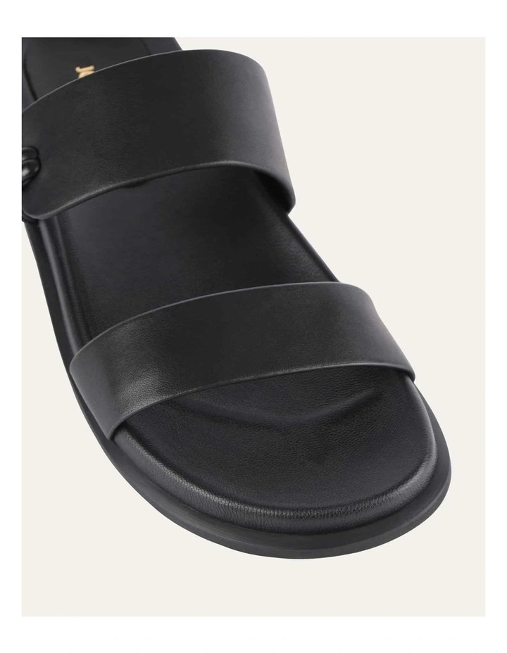 Hayes Flat Sandals in Black Leather image 4