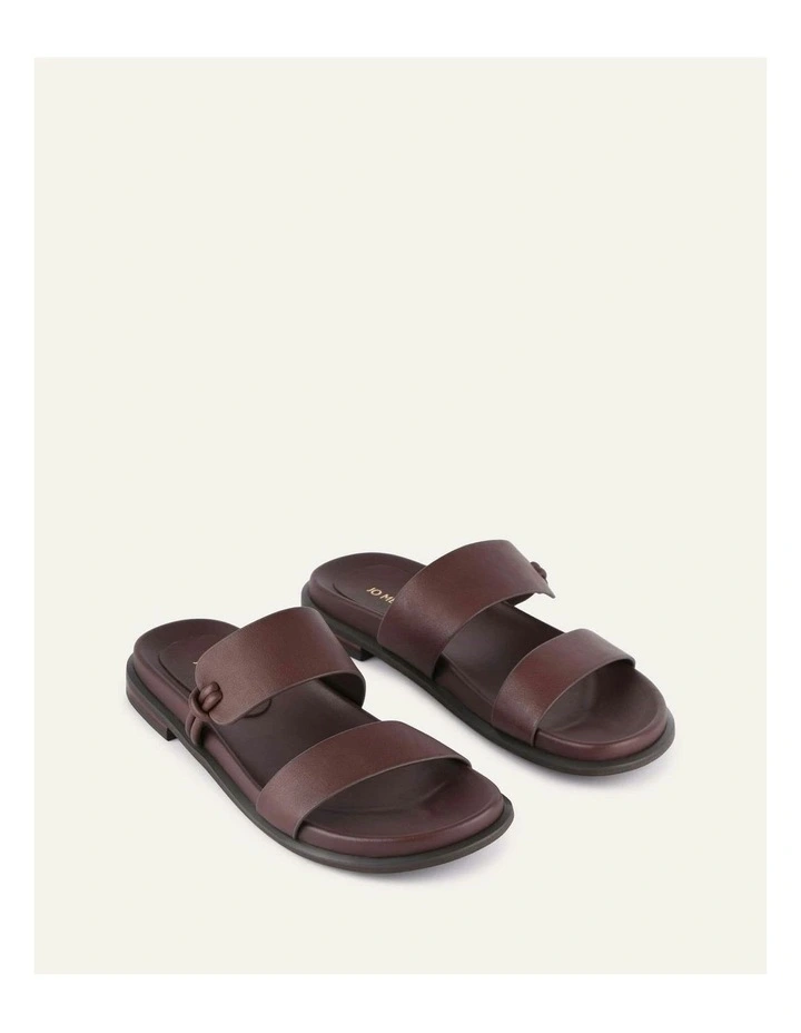 Hayes Flat Sandals in Brown Leather image 3