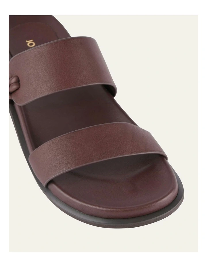 Hayes Flat Sandals in Brown Leather image 4