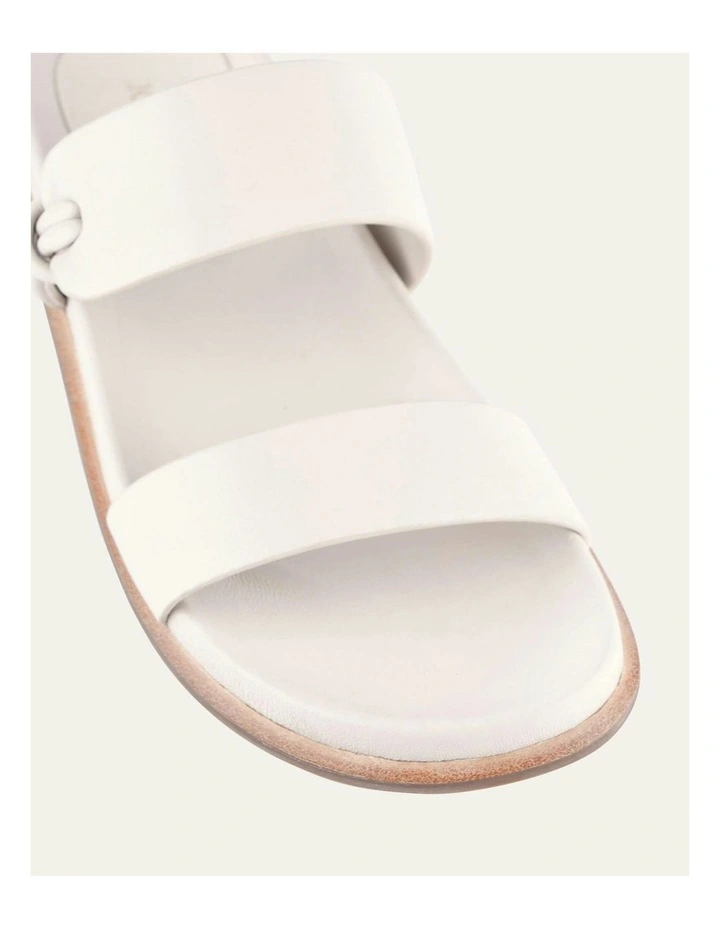 Hayes Flat Sandals in Off White Leather image 4
