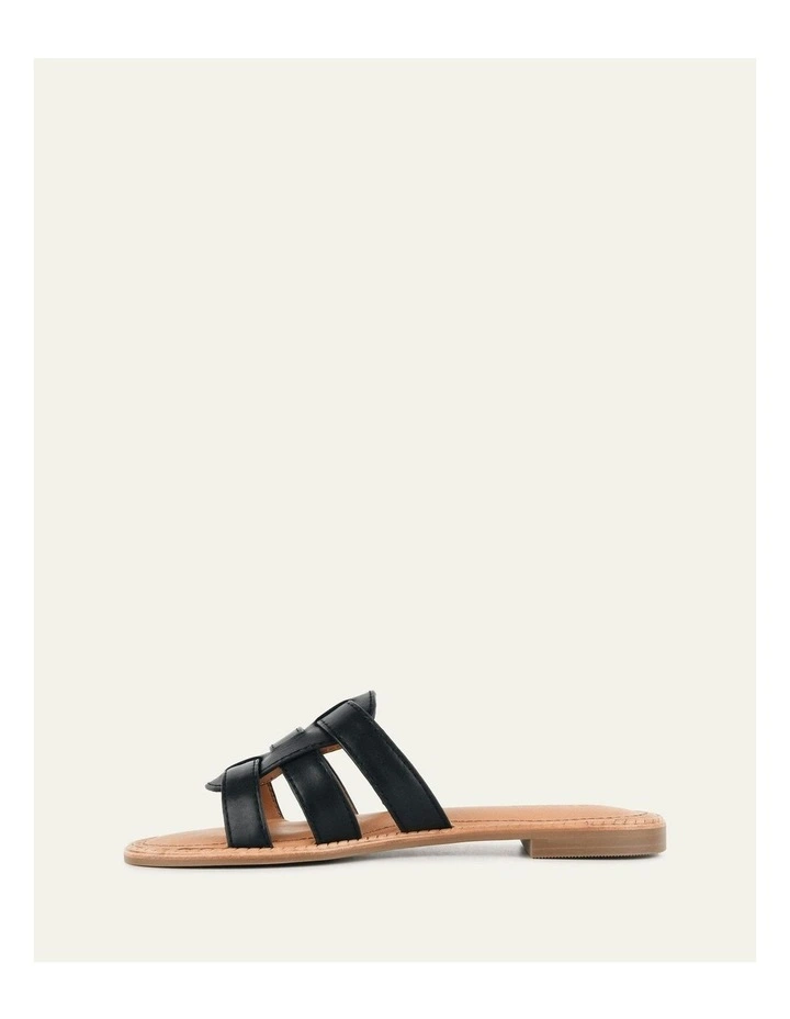 Jasper Flat Sandals in Black Leather image 6