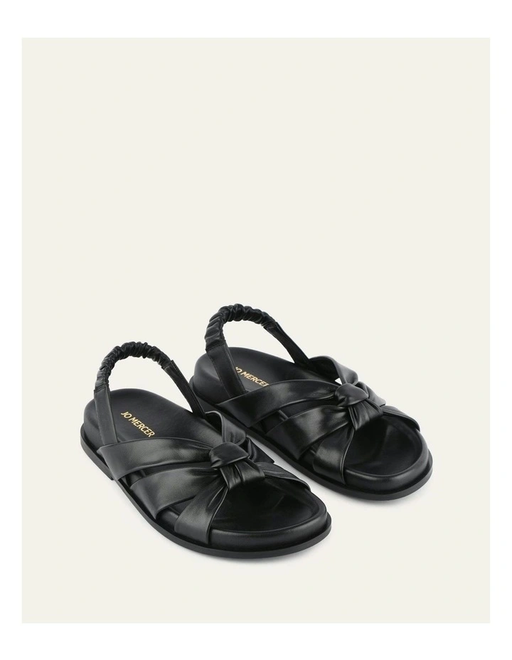 Vincent Flat Sandals in Black Leather image 3