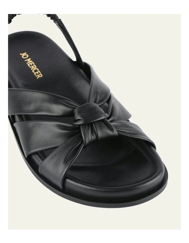 Vincent Flat Sandals in Black Leather image 4