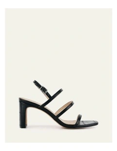 Nix Mid Heel Sandals in Black