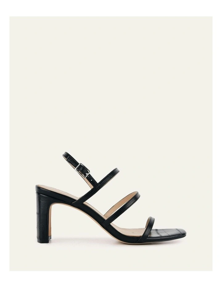 Nix Mid Heel Sandals in Black image 1