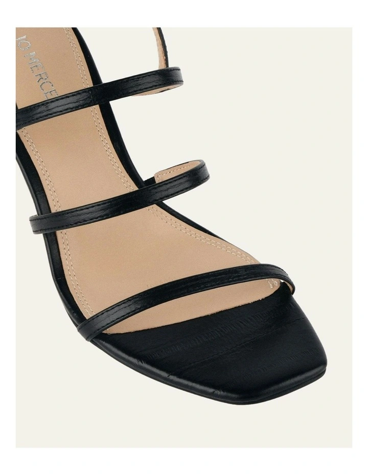 Nix Mid Heel Sandals in Black image 4