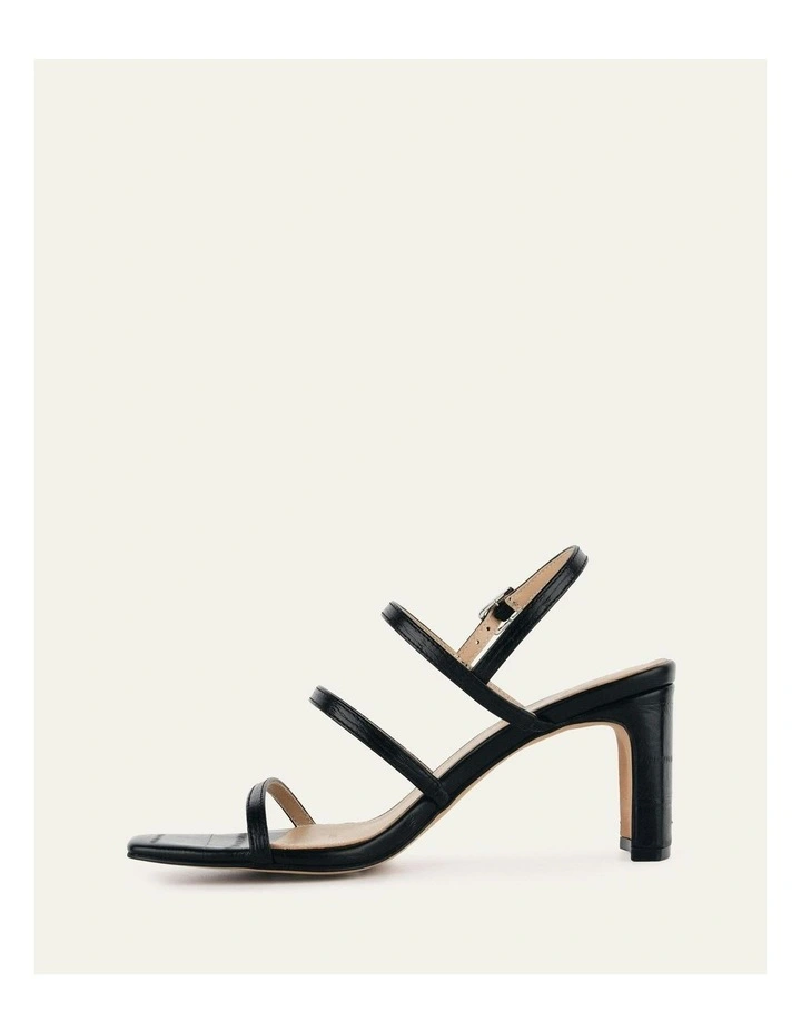 Nix Mid Heel Sandals in Black image 6