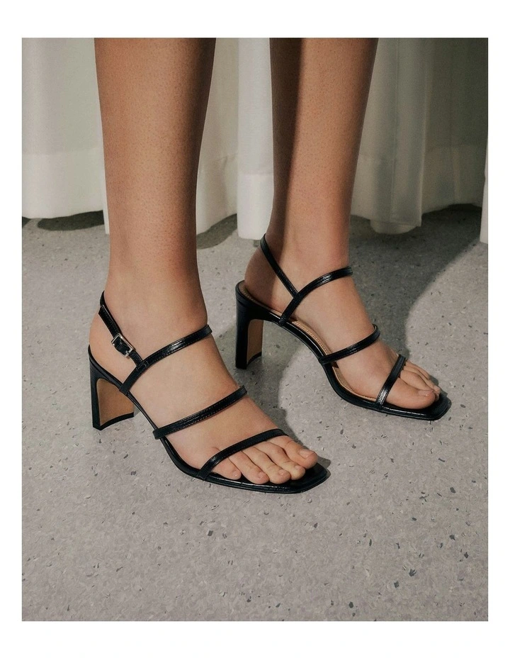 Nix Mid Heel Sandals in Black image 7