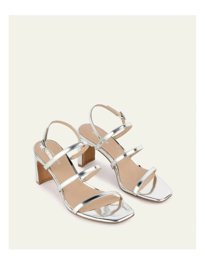 Nix Mid Heel Sandals in Silver image 4