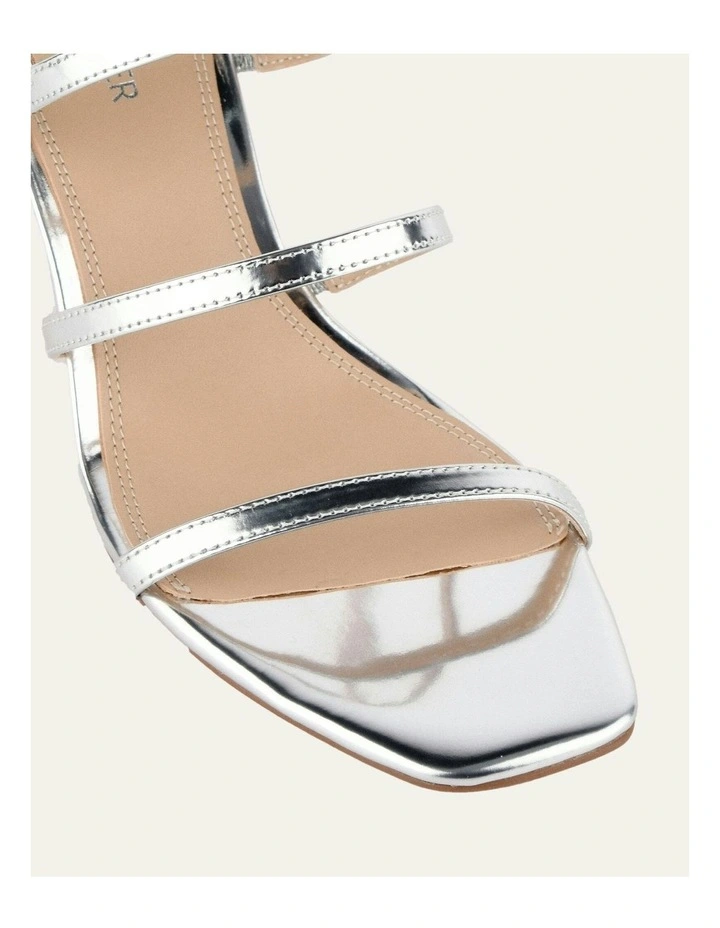 Nix Mid Heel Sandals in Silver image 5