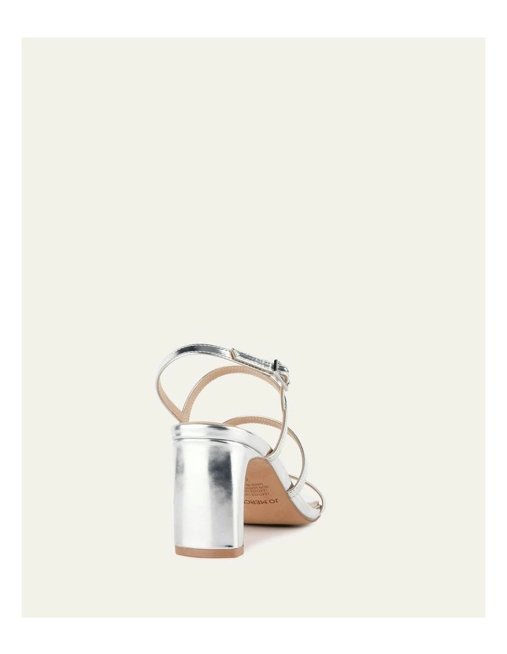 Nix Mid Heel Sandals in Silver image 6