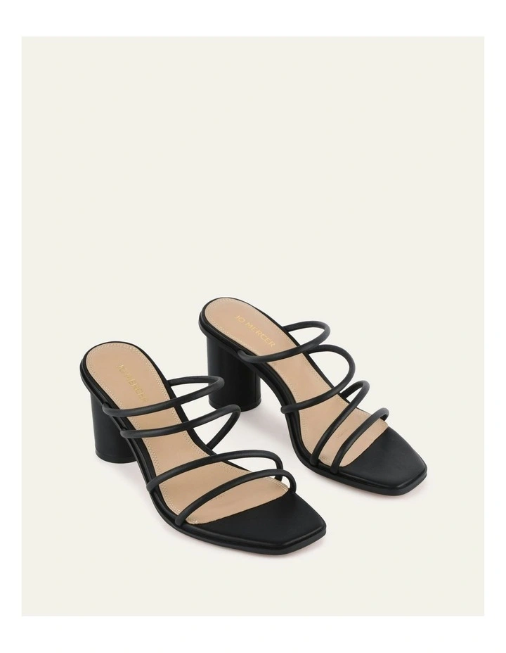 Naomi Mid Heel Sandals in Black image 3
