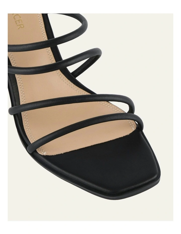 Naomi Mid Heel Sandals in Black image 4