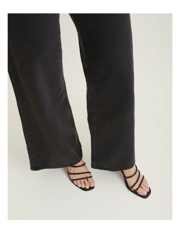 Naomi Mid Heel Sandals in Black image 7