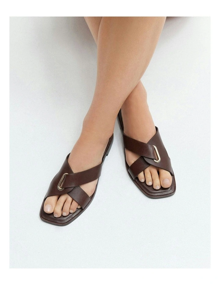 Piper Flat Slides in Chocolate image 2