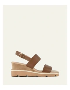 Kinney Wedge Sandal in Dark Tan