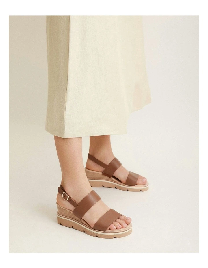 Kinney Wedge Sandal in Dark Tan image 2