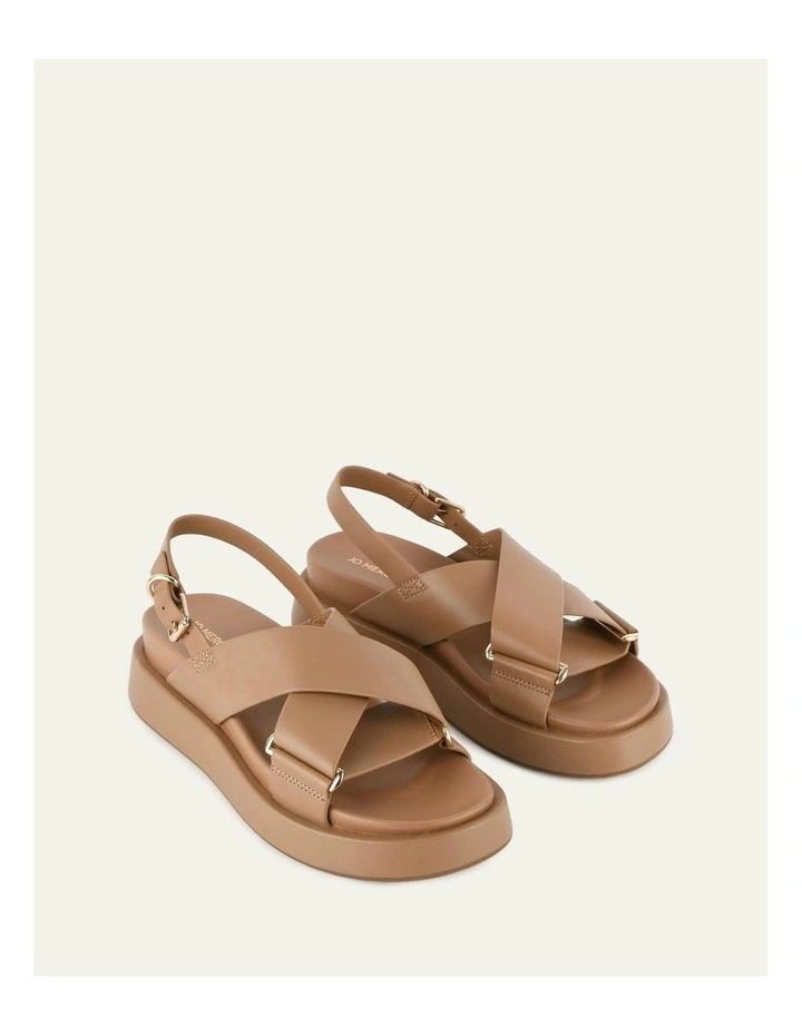 Marley Flat Sandals in Tan image 3