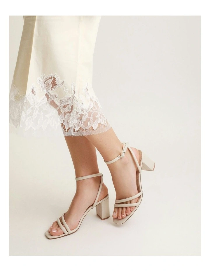 Nino High Heel Sandals in Off White image 7