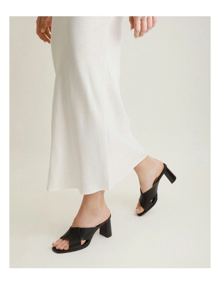 Carrie Mid Heel Sandals in Black image 2