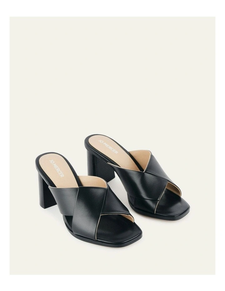 Carrie Mid Heel Sandals in Black image 3
