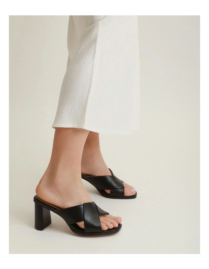 Carrie Mid Heel Sandals in Black image 7