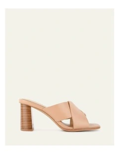 Carrie Mid Heel Sandals in Beige