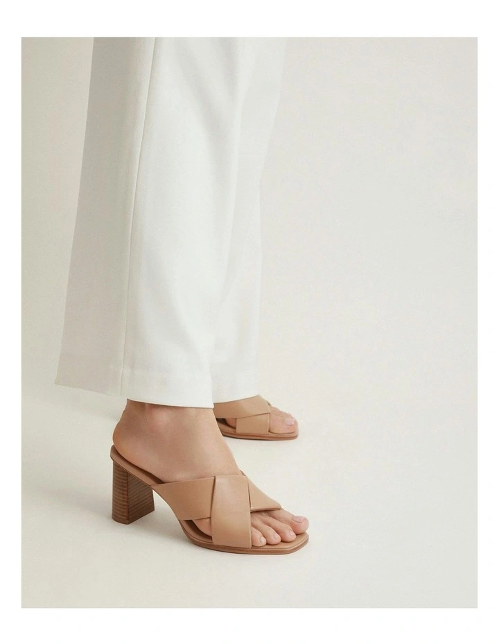 Carrie Mid Heel Sandals in Beige image 2