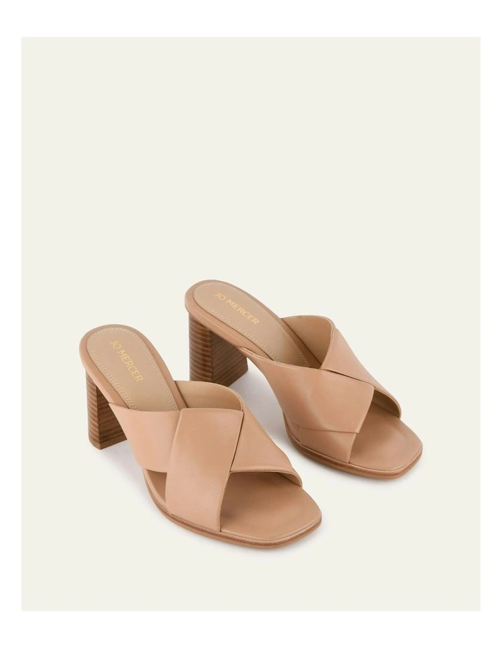 Carrie Mid Heel Sandals in Beige image 3