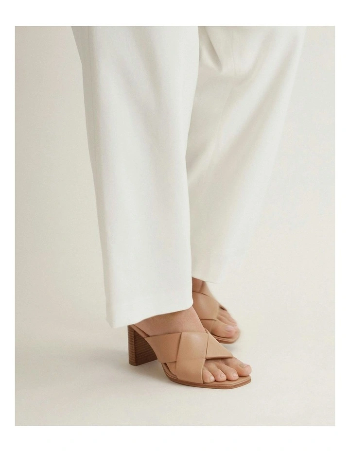 Carrie Mid Heel Sandals in Beige image 7
