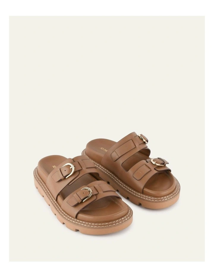Vichy Flat Sandals in Tan image 3