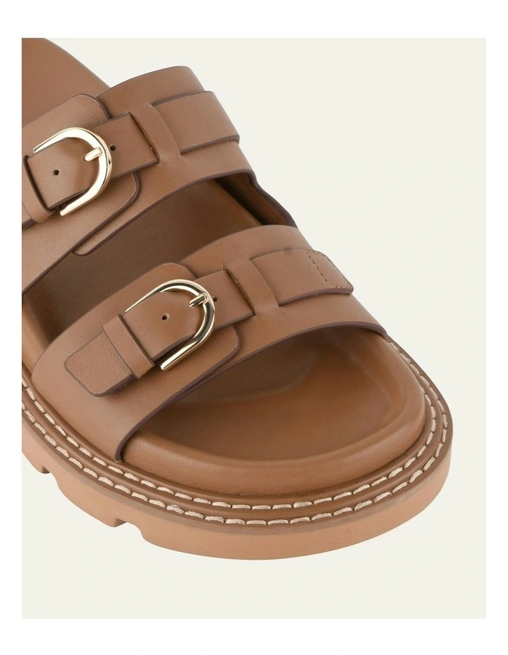 Vichy Flat Sandals in Tan image 4
