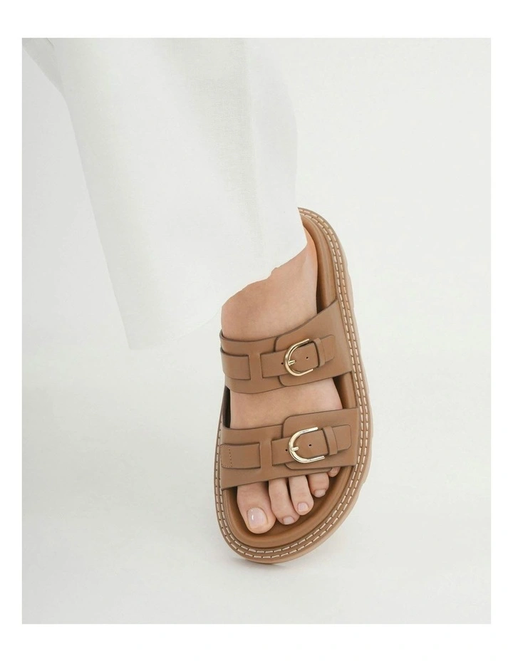 Vichy Flat Sandals in Tan image 7